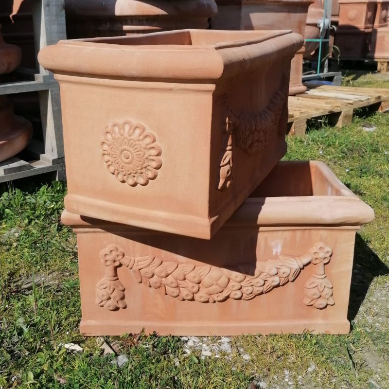 n° 2 COPPIA DI FIORIERE IN TERRACOTTA MADE IN ITALY CM. 57